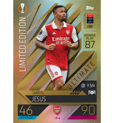 Topps Match Attax Extra Champions League 2022/2023 Limited Edition Gabriel Jesus (Arsenal)